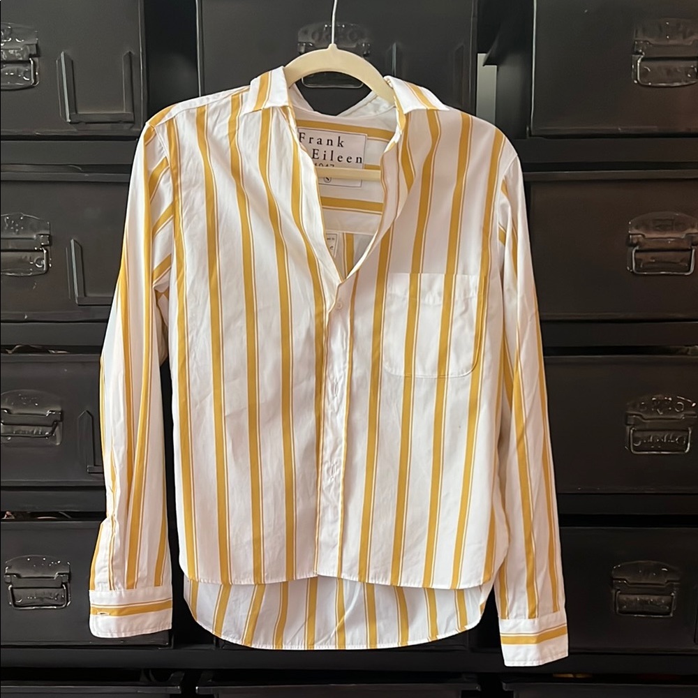 Frank & Eileen Yellow and White Striped Shirt